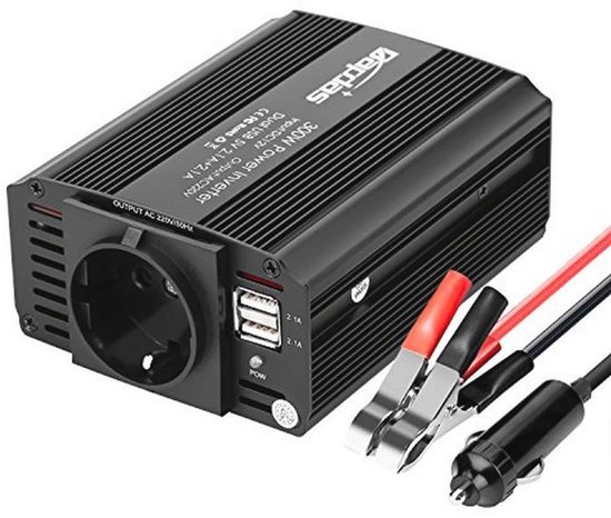 Onduleur/chargeur Voiture 12V/24V Vers 220V - 3 Ports USB + Prise Secteur - Pour Camping, Voyages, Ordinateur Portable - 2