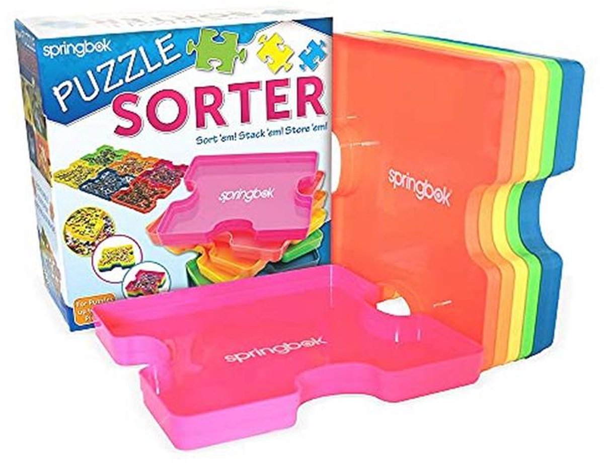 Puzzel Sorteren Tray Set met 6 Kleurrijke Bakjes