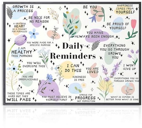 Positieve Motivatie Wanddecoratie Poster met Inspirerende Citaten - 12 x 16 inch