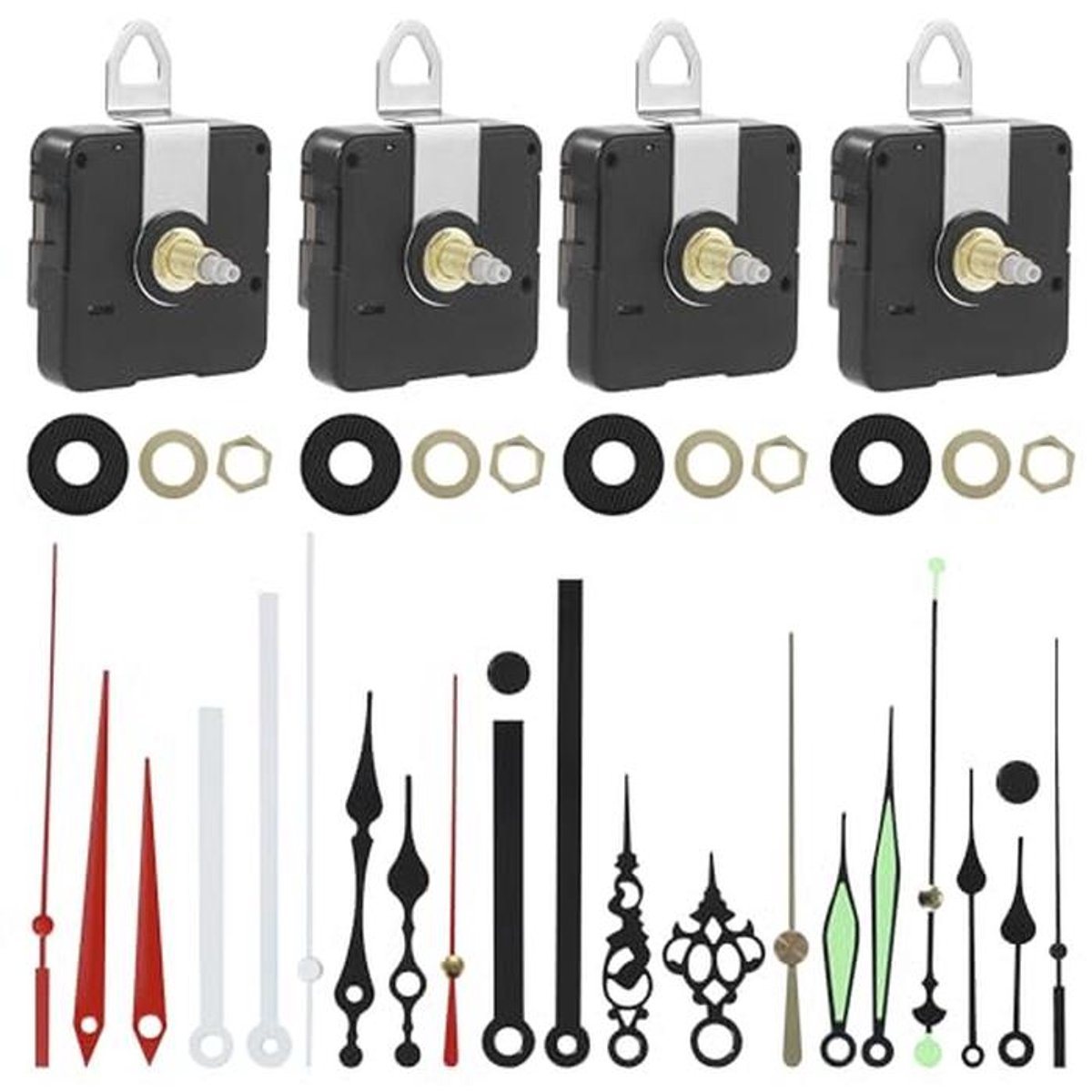 Uurwerk voor Wandklokken met 7 Wijzers - Montage Voor DIY Klocken 13-16-20-22 mm