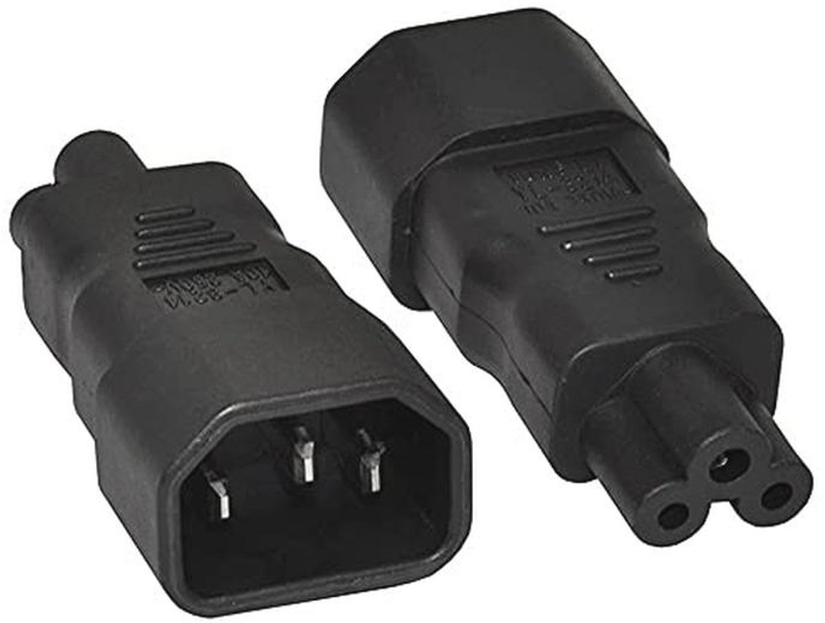 IEC 320 3-polige adapter naar Cloverleaf stekker Micky C5 - verlenging