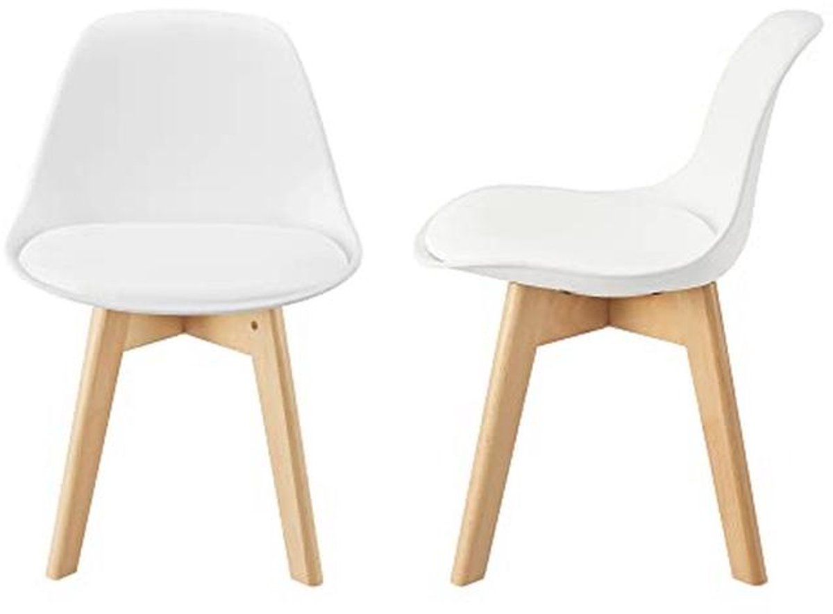 Set van 2 Kinderstoelen voor Kinderen - Ergonomisch, Gevoerd, Wit