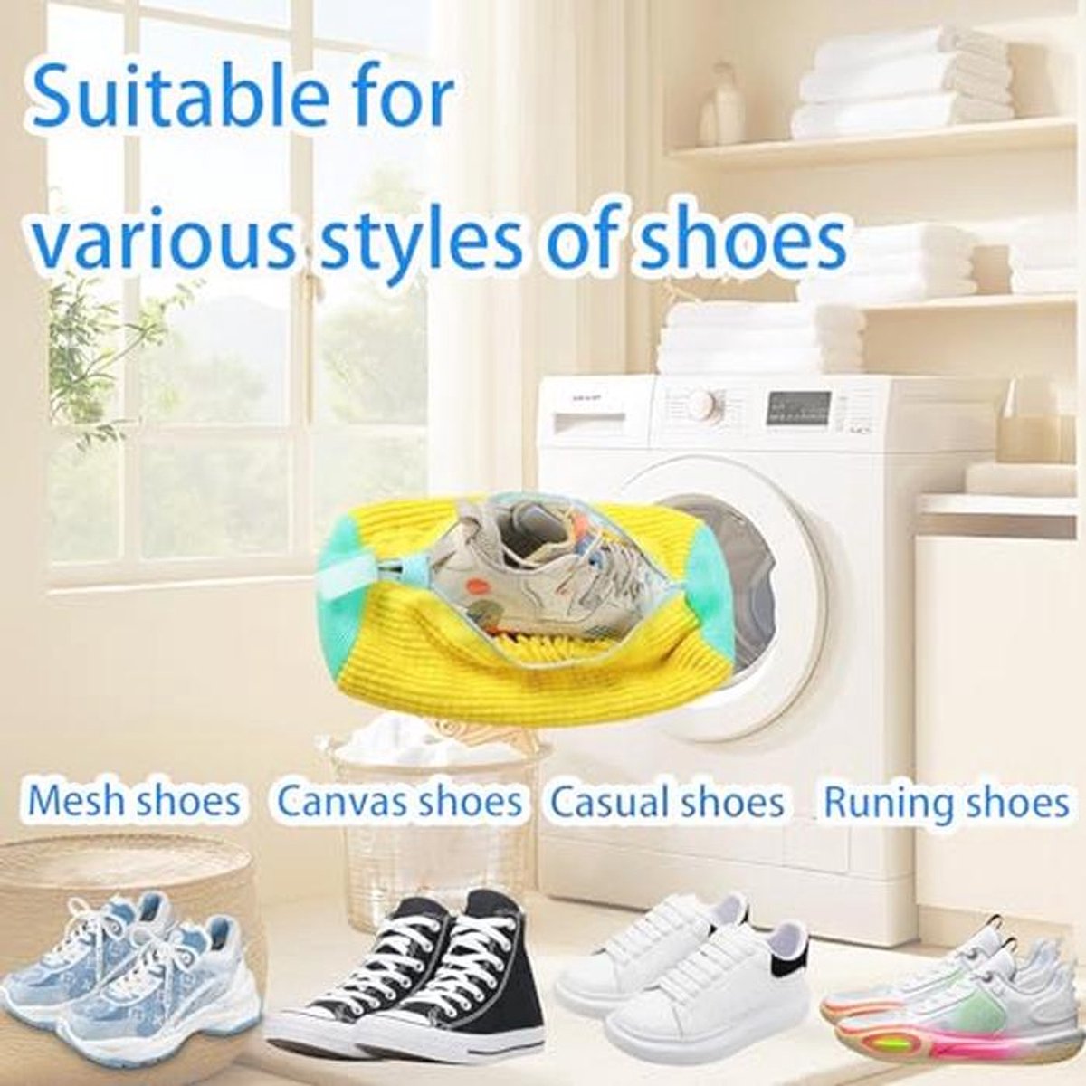 Herbruikbare Waszak voor Sneakers - Schoenen Waszak met Ritssluiting (2 Stuks)