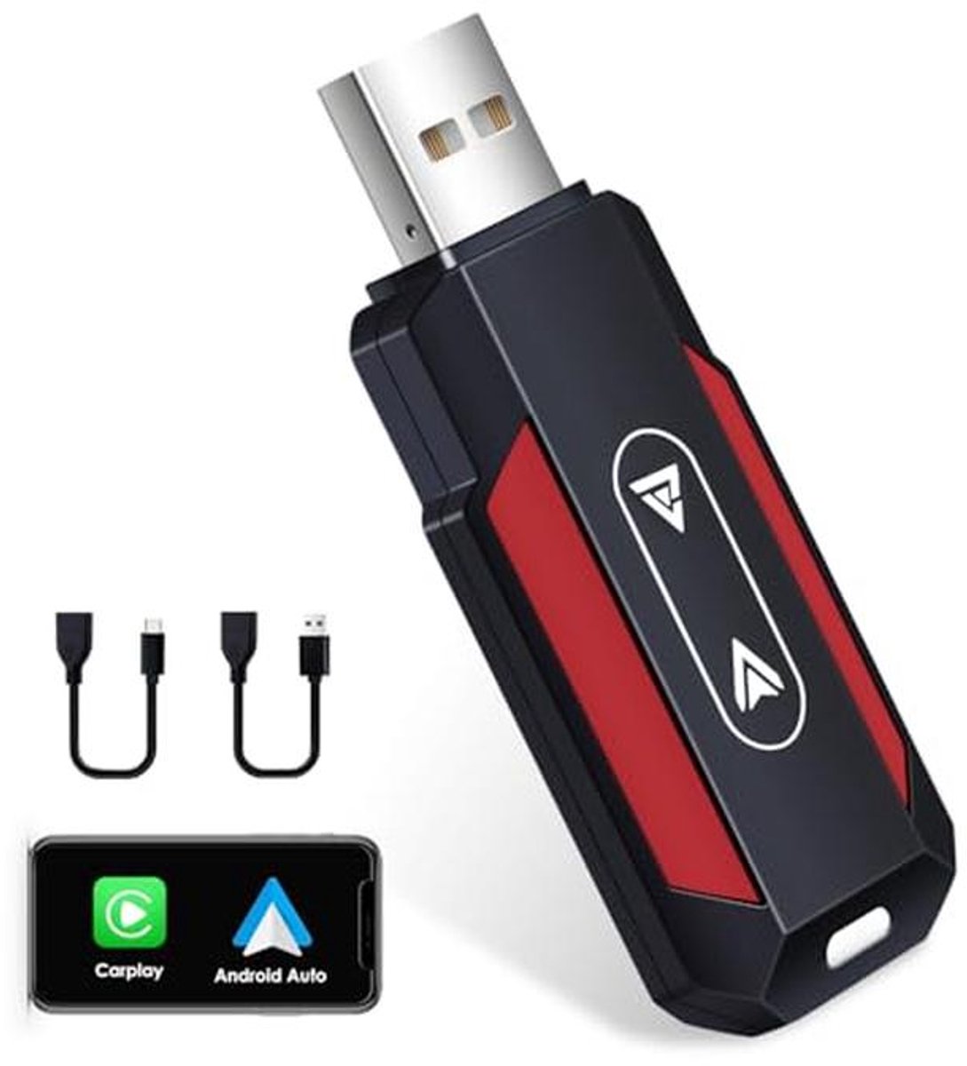 Draadloze Carplay & Android Auto Adapter 2-in-1 - Plug & Play Dongle voor Draadloze Verbinding
