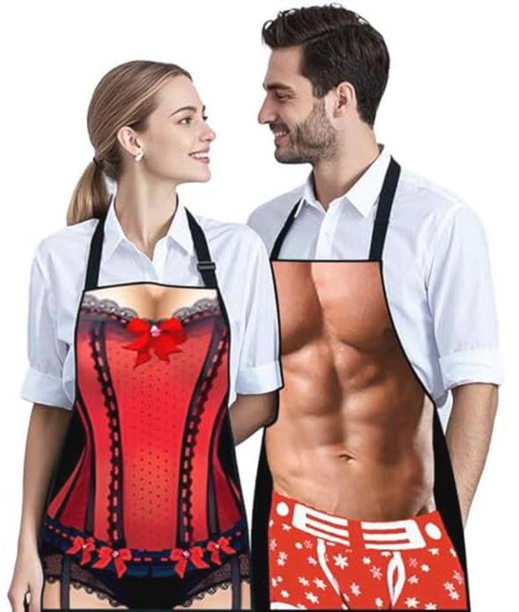 2 Stuks Sexy Schorten voor Mannen en Vrouwen - Grappige Barbecueschorten