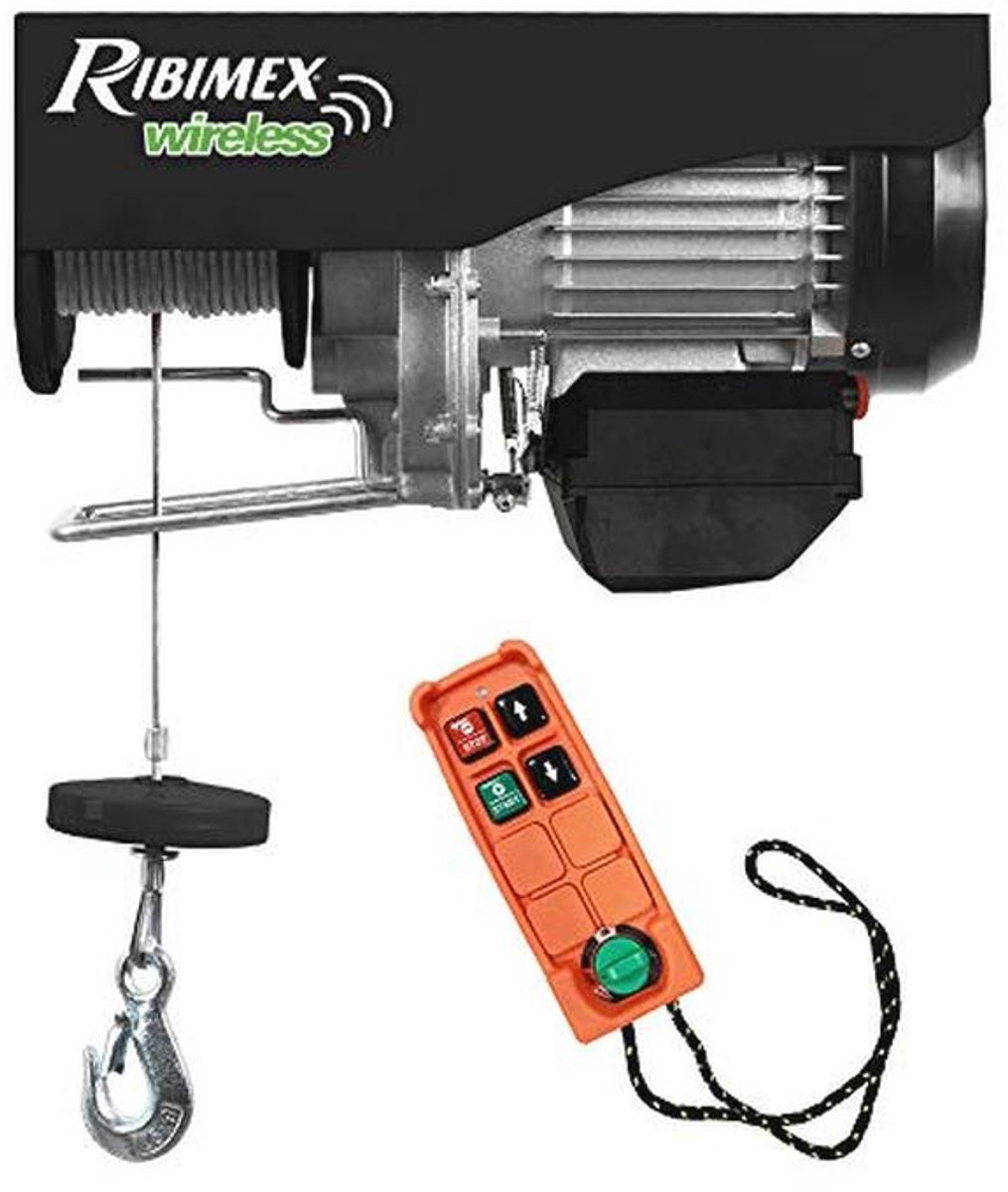 Elektrische takel met afstandsbediening - 400/800 kg, katrol, gevlochten staalkabel, eenfasige motor