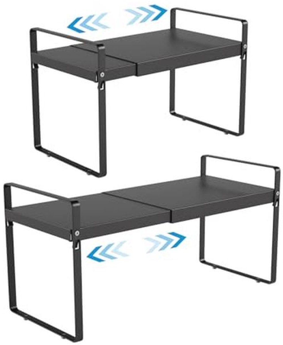 Verstelbare keukenplank organizer - Ruimtebesparend opbergrek 2 stuks