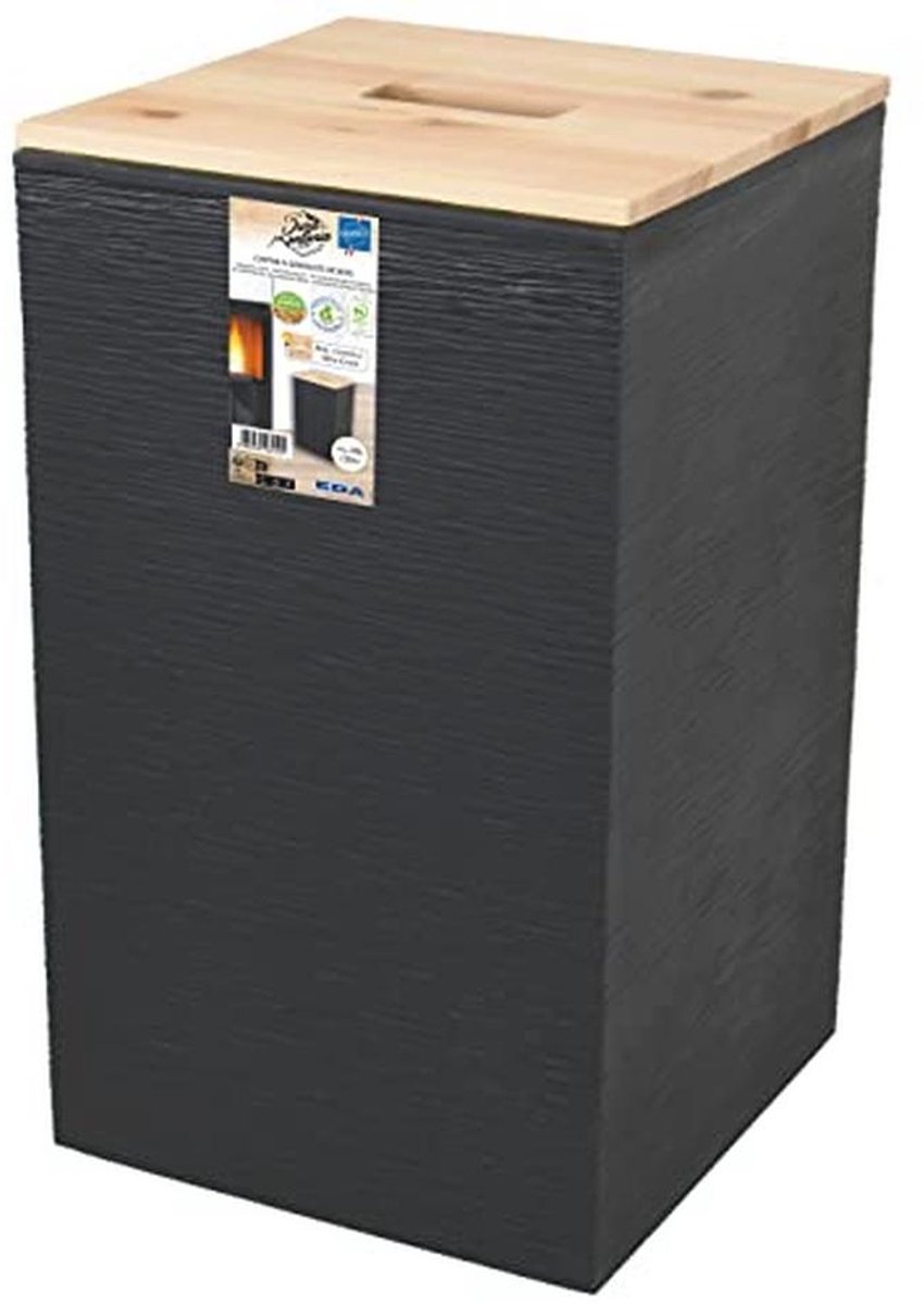 Pelletbox 36 liter met steeneffect voor 20 kg pellets - duurzaam en stijlvol