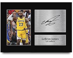 HWC Trading Lebron James Los Angles Lakers Geschenken Gedrukt Gesigneerd Handtekening Foto voor Basketball Memorabilia Fans - A4