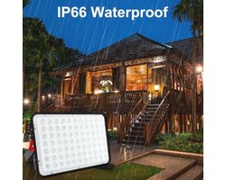 Indmird LED Schijnwerper Buiten 200W, 2 Stuks 20000LM 6500K Koel Wit IP66 Waterdichte Bouw Schijnwerper Voor Tuin Garage Sportveld Binnenplaats