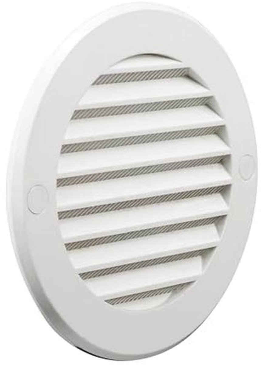 Rond Ventilatierooster met Insectenbescherming - Ø 125 mm - Wit