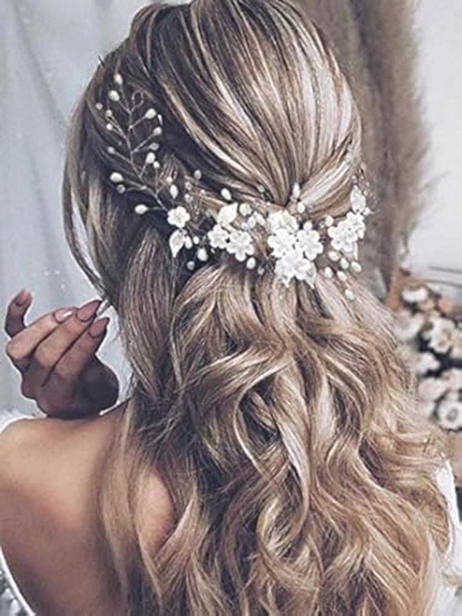 Elegante Bloem Parel Bruids Hoofdband Haaraccessoire voor Dames