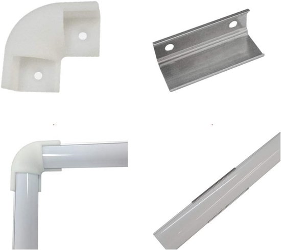 4 stuks 3-weg aluminium profiel hoekverbindingen met schroeven, hoekhouder moer 6/8 voor aluminium extrusieprofiel zilver 2020/3030/4040 serie (40 x 40 groef 8 M6