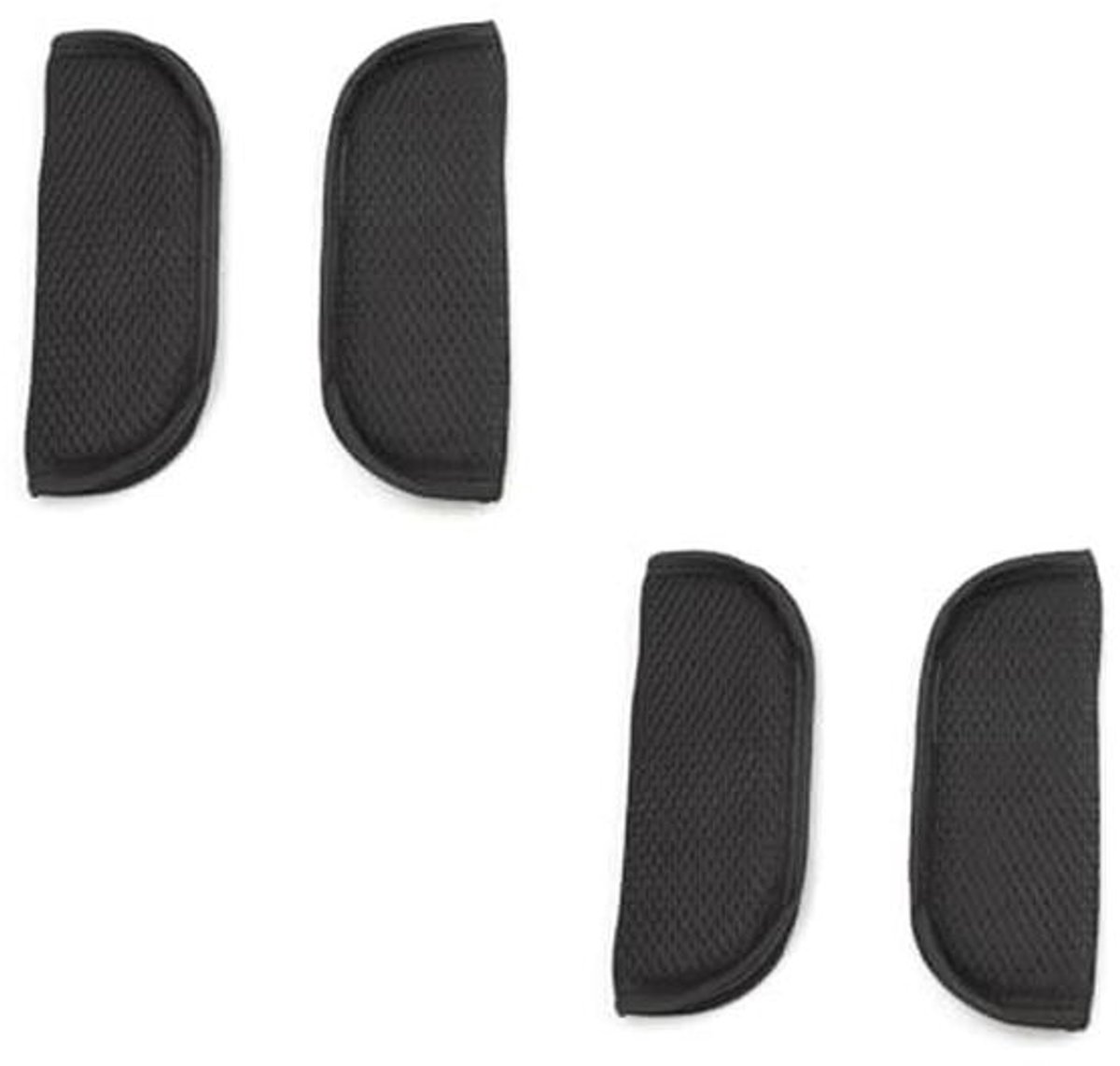 Gordelkussens voor Autostoelen en Schouderriemen - 2 Paar, Zwart, 12 x 7 cm, Comfortabel en Ademend