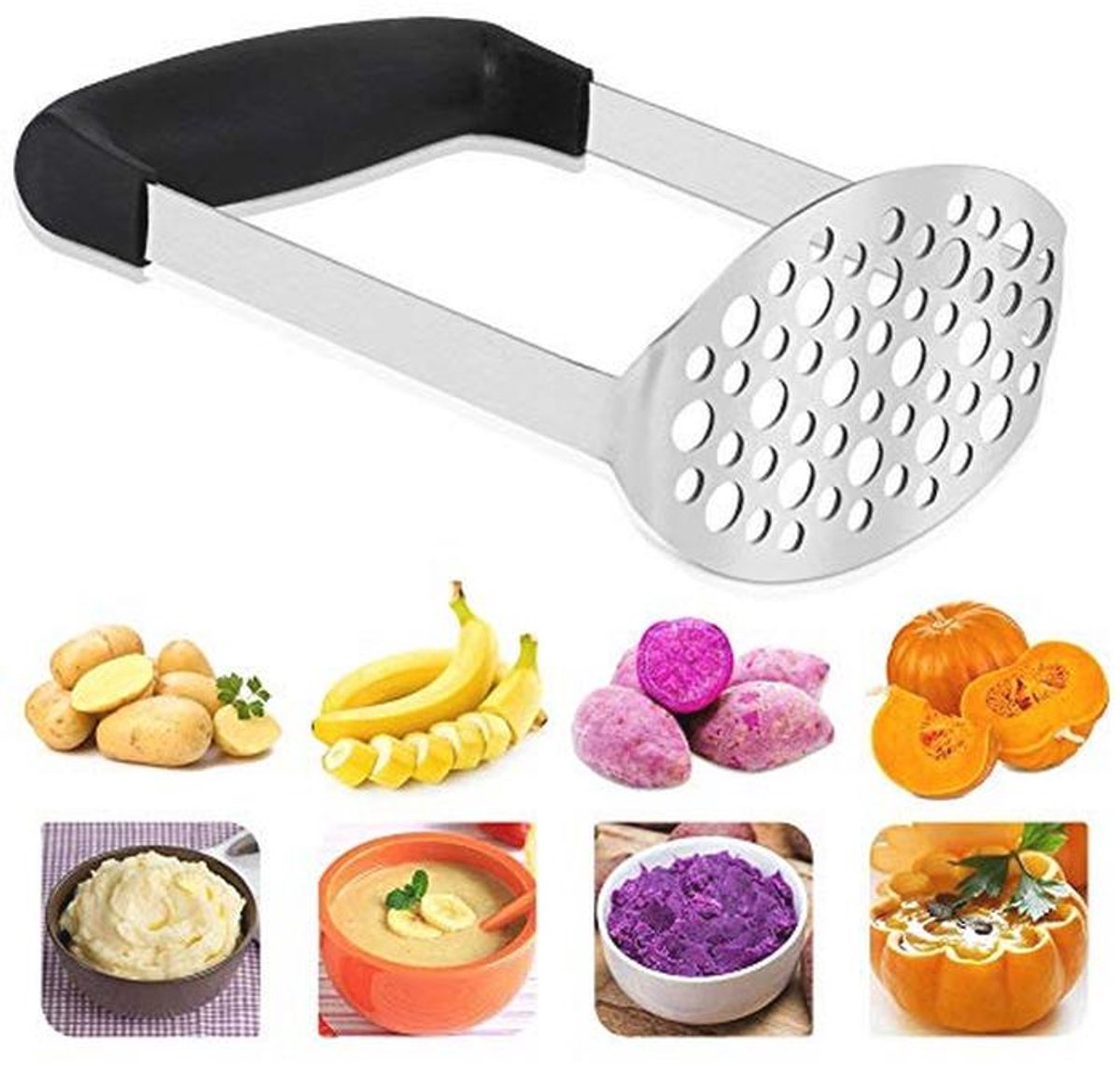 Roestvrijstalen Aardappelstamper voor Romige Aardappelpuree en Groenten