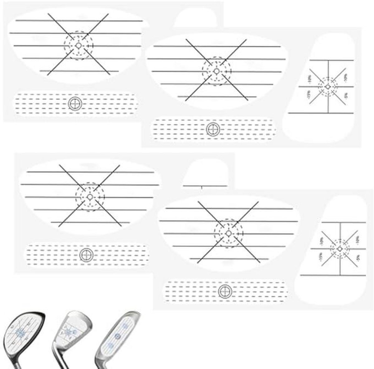 Golfslagtape voor golfers - 150 stuks etiketten voor shot-consistentie en sweetspot analyse