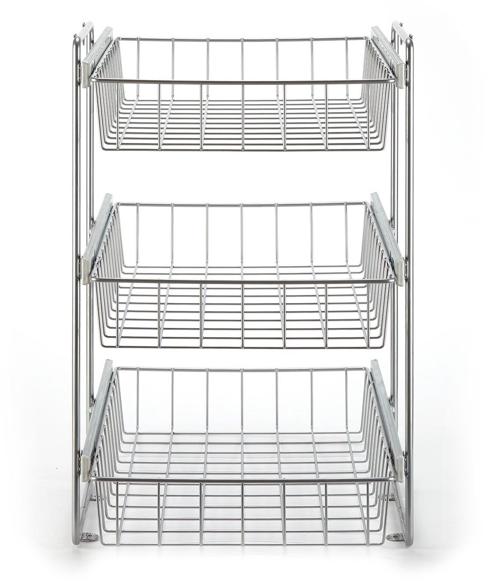 Unyqoos® Uitschuifbaar mandensysteem met drie lagen voor kasten van 40 cm breed