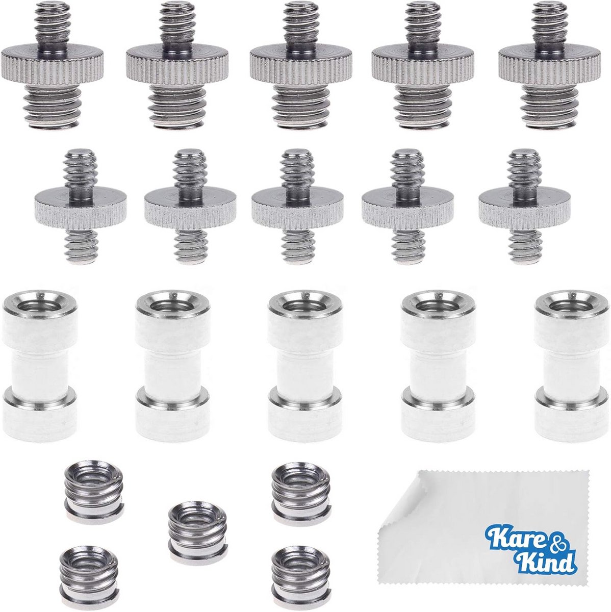 Adapter Mount Set 20x - 1/4 Inch en 3/8 Inch Converter voor DSLR Camera's en Statief