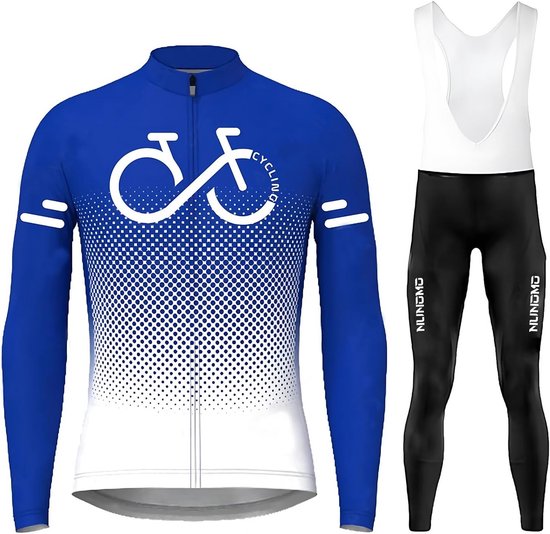 HOMTOL Heren fietsjas set winter thermisch waterdicht winddicht fietsjack set thermo fleece lange fietsbroek fietsbroek, zwart, XXL