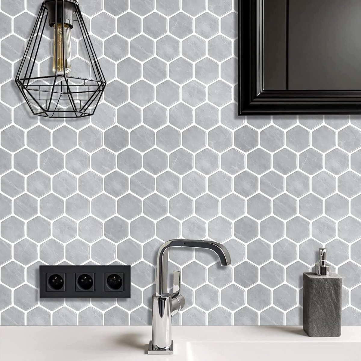 Zelfklevende Marmeren Mozaïek Tegelstickers 3D PVC Keuken en Badkamer Waterdicht