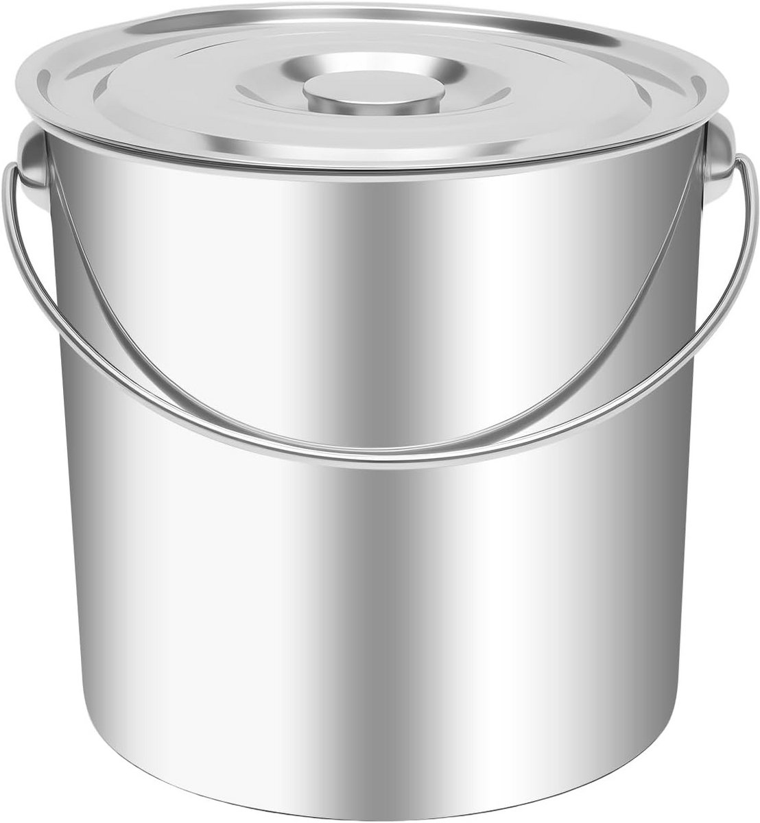 Roestvrijstalen emmer met deksel voor keuken en voedselopslag - 6L, 12L, 20L