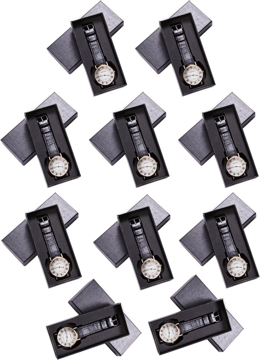 Set van 20 zwarte geschenkdozen voor horloges 145x65mm