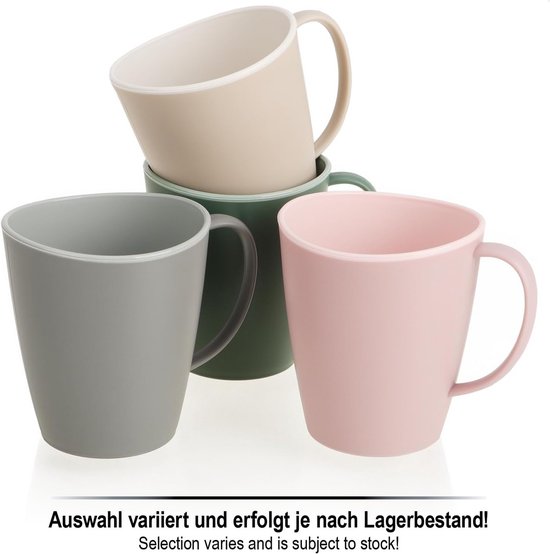 Koffiebekers met Handvat - 360 ml Vaatwasserbestendig - Herbruikbare Kunststof Bekerset in Felle Kleuren — afbeelding 5