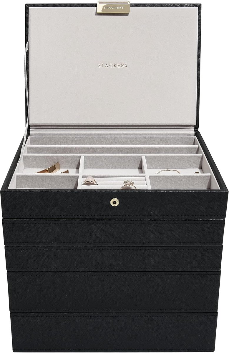 Stapelbare Sieradendoos Medium Set van 5 voor Ringen en Oorbellen