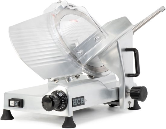 HCB® - Professionele Horeca Snijmachine - 300 mm - RVS / INOX - 230V - Allessnijder - Vleeswaren - Groenten - Vleessnijmachine - 48.7x57.3x43 cm (DxBxH) - 22.2 kg - 2553