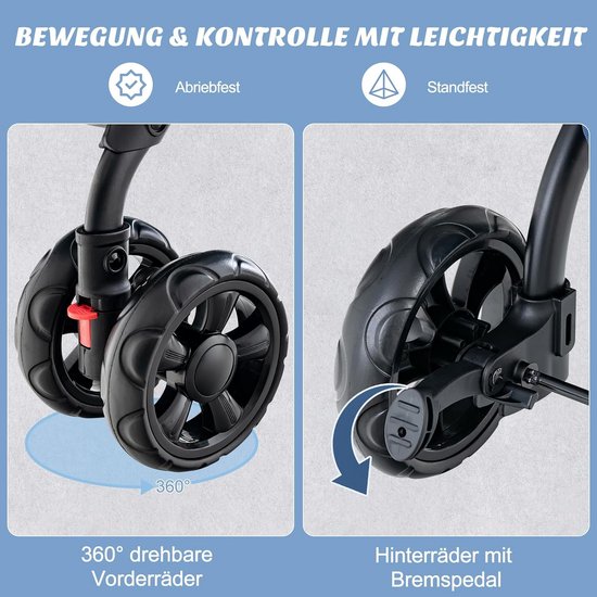 GOPLUS 3 in 1 Hundewagen, Hundebuggy mit 2 abnehmbaren Fächern, Netzfenster, Klettverschluss, Räder mit Bremsen, abnehmbare Kissen, Reisewagen für Hunde, Katzen (Beige