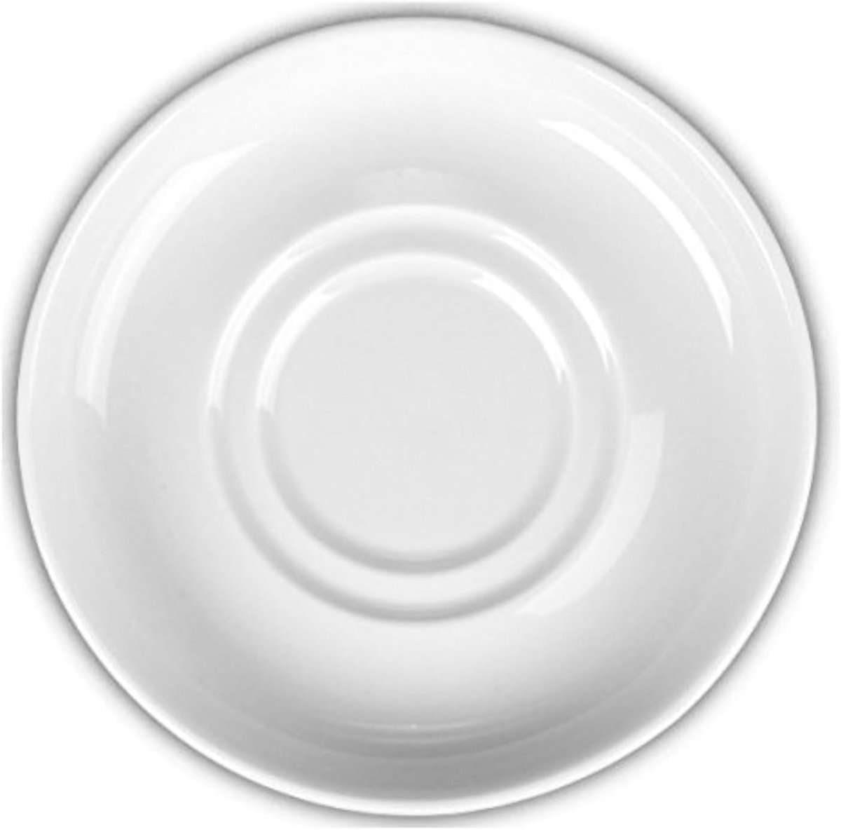 Porseleinen schoteltjes 12 cm plat met 4,2 cm spiegel 6 stuks