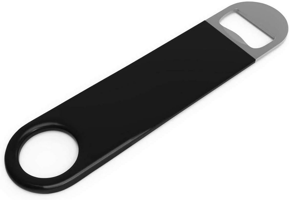 Bartender Bieropeners Set - Roestvrij Staal met Rubber Coating - Bar Blade - Zwart