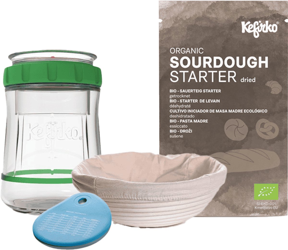 KefirKo zuurdesem starterspakket met fermenter, starter en rijsmandje