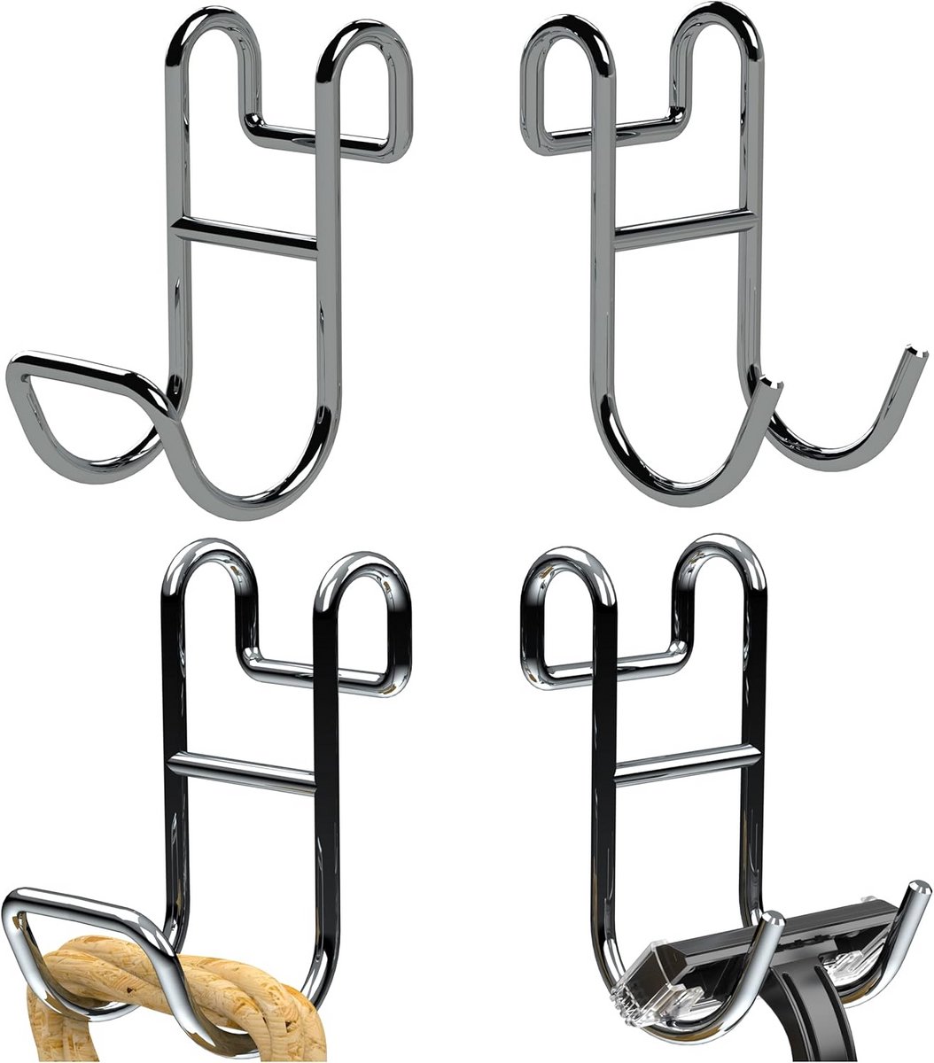 Douchesysteem Caddy Haken - Heavy Duty Roestvrijstaal 4-pack