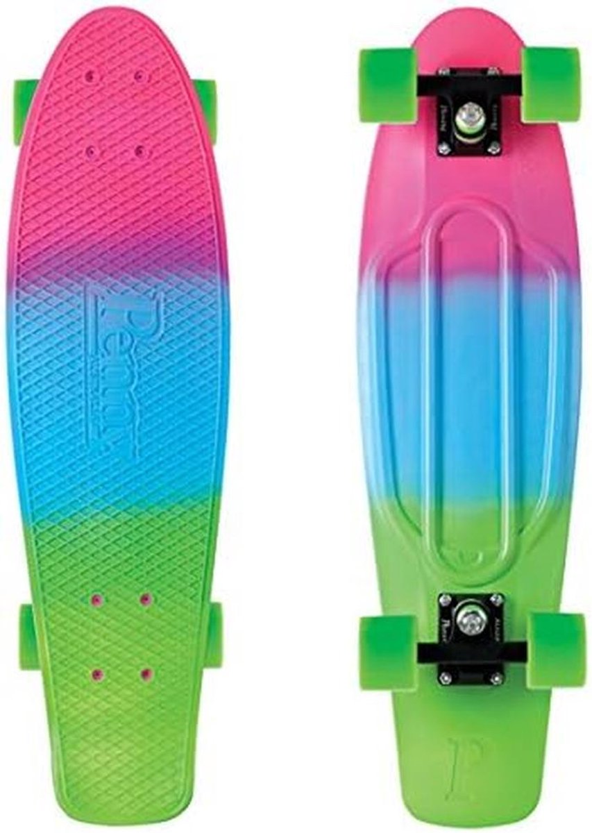 Retro Skateboard 27 Inch Fades Fluro Blauw