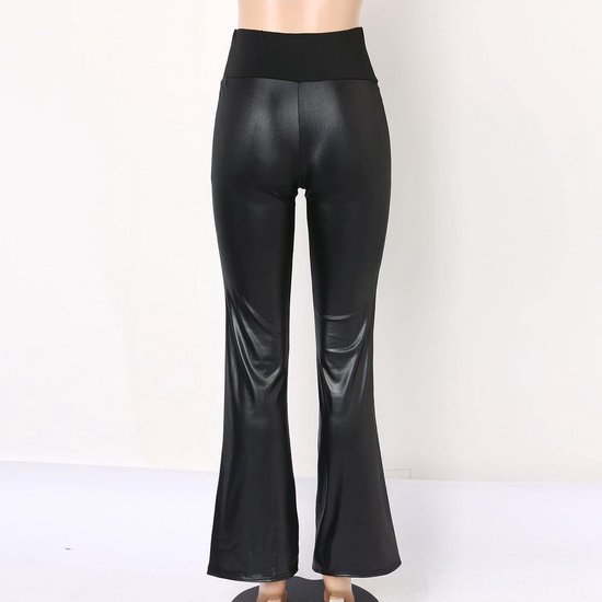 Dameslegging van Kunstleer met Naden, Elastische Slim Fit Broek — afbeelding 3