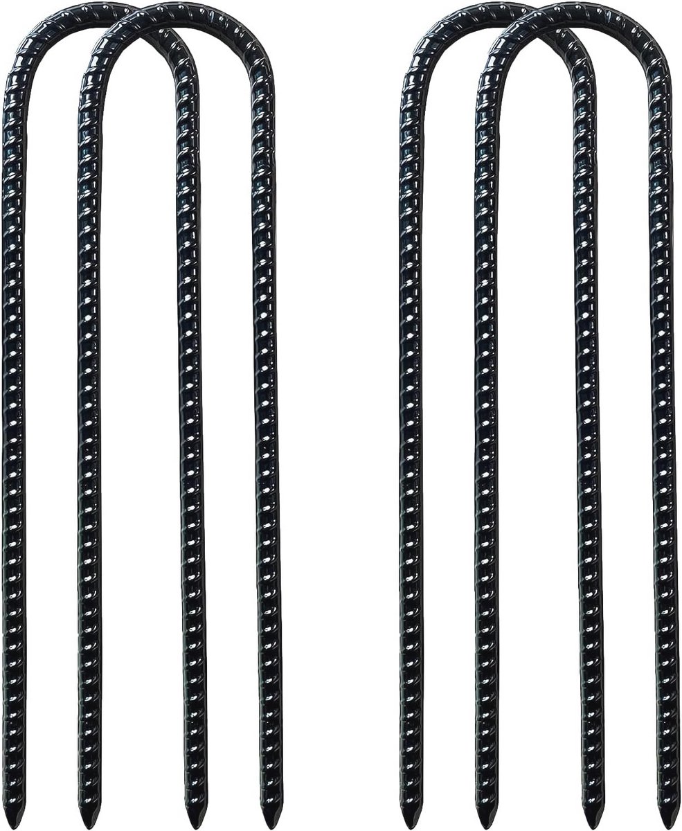 Zware tuinankers voor grondbevestiging - U-vormige staalspelden voor tenten en schommels (30 cm, 4 stuks)