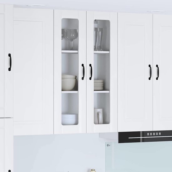 Keukenkast | Wandkast | Muurkast | Opbergkast Aan De Muur Wit 60 X 31 X 100 Cm Bewerkt Hout