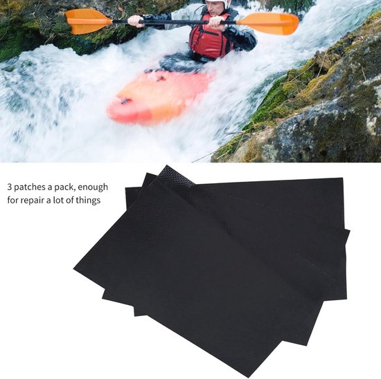 Reparatieset voor rubberboot en kajak - 3 stuks waterproof pvc patches van Merkloos — afbeelding 4