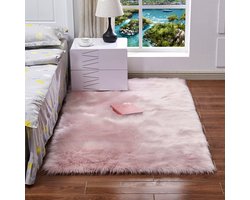 Tapijt, slaapkamer, woonkamer, bedmat, thuisgebruik, imitatiebont pluchen vloerkleed, 60*90cm (roze)