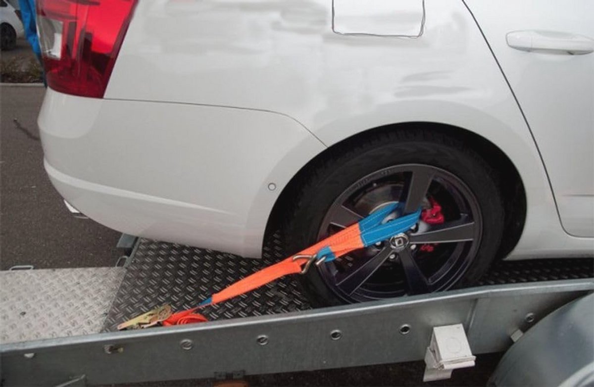 Spanbanden voor autotransport met wielbeveiliging - 4 stuks, 1000/2000 daN