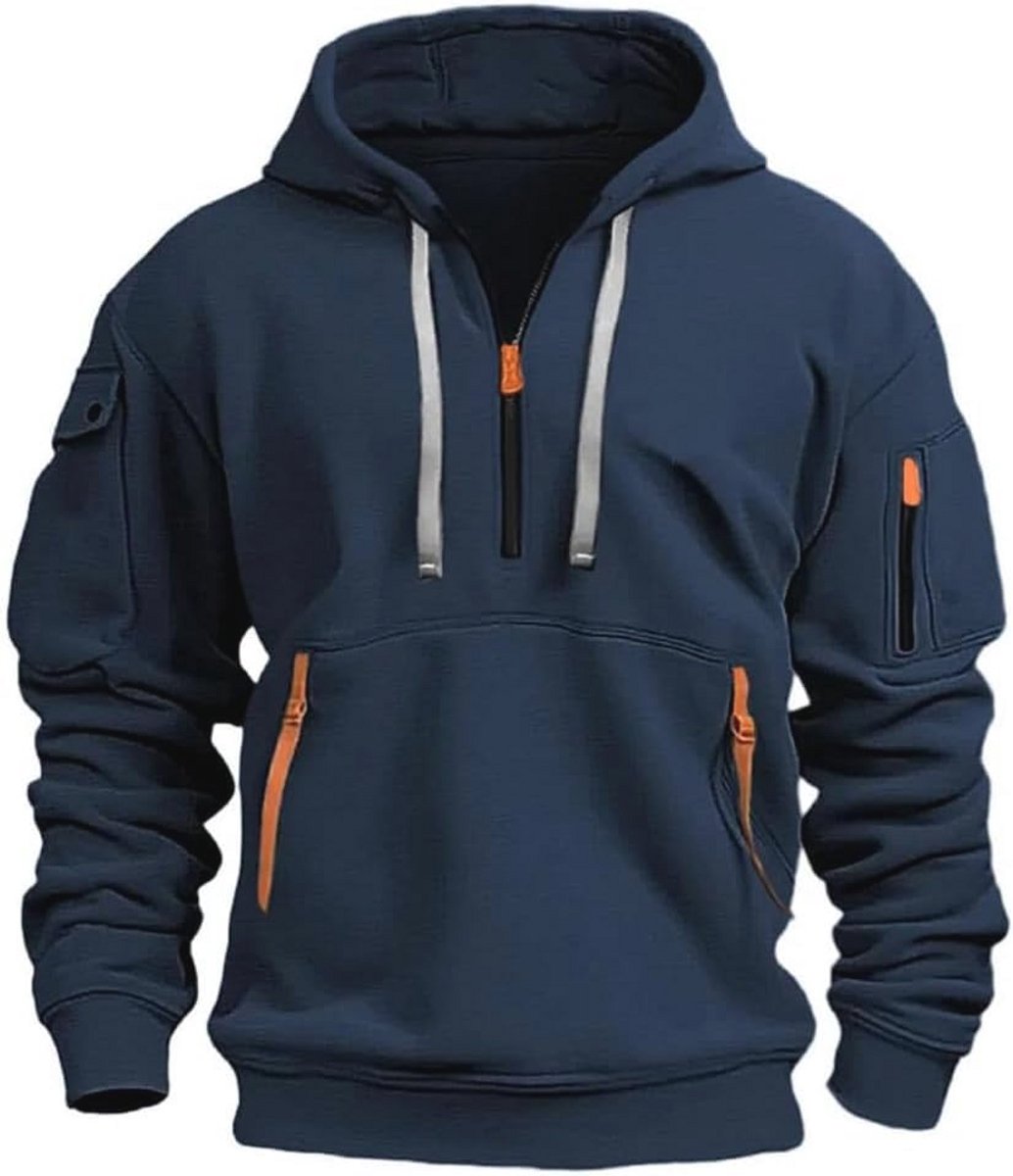Heren Hoodie met Kwart Rits en Capuchon voor Werk en Vrije Tijd