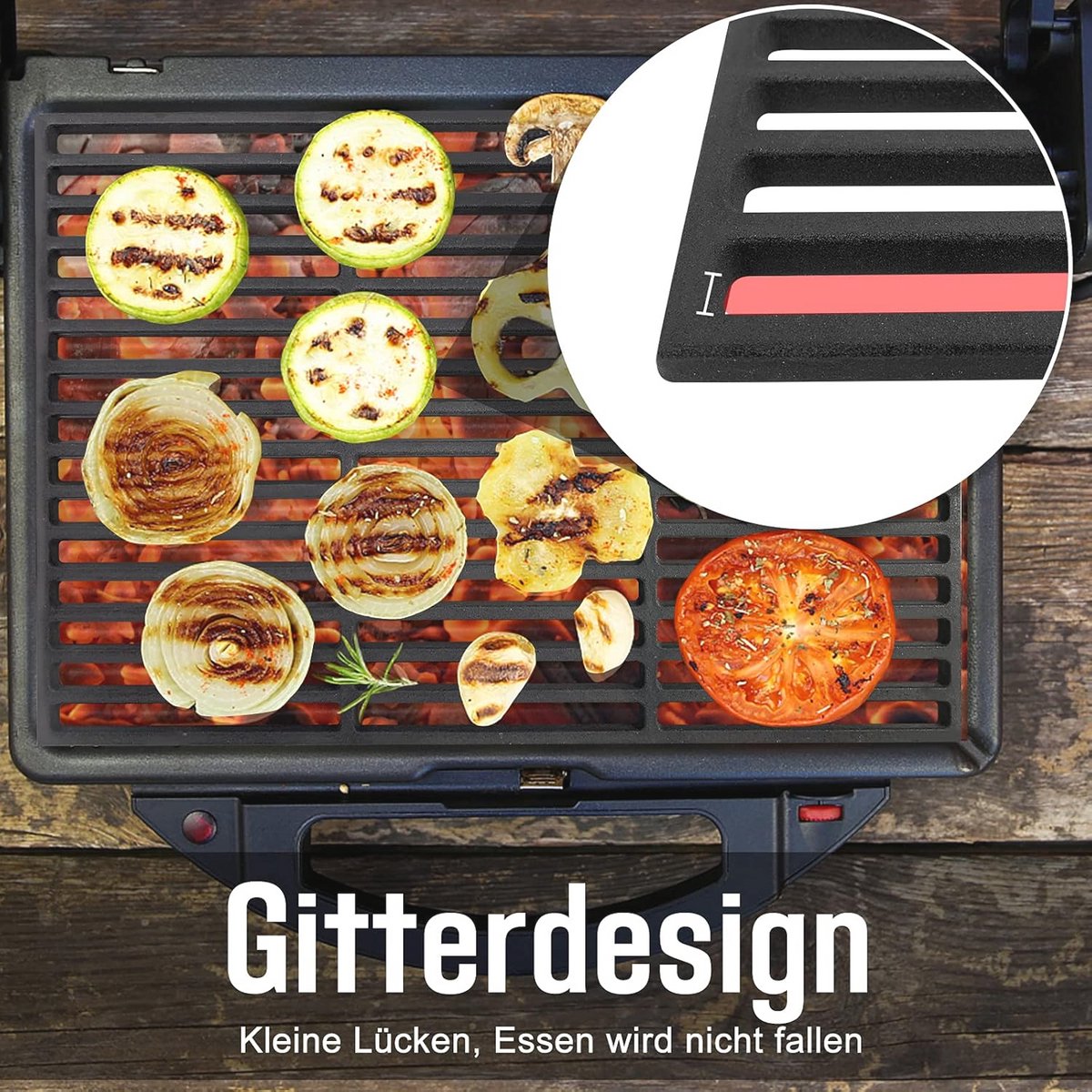 ACXIN Gietijzeren Grillrooster 60x40 cm - Geëmailleerd