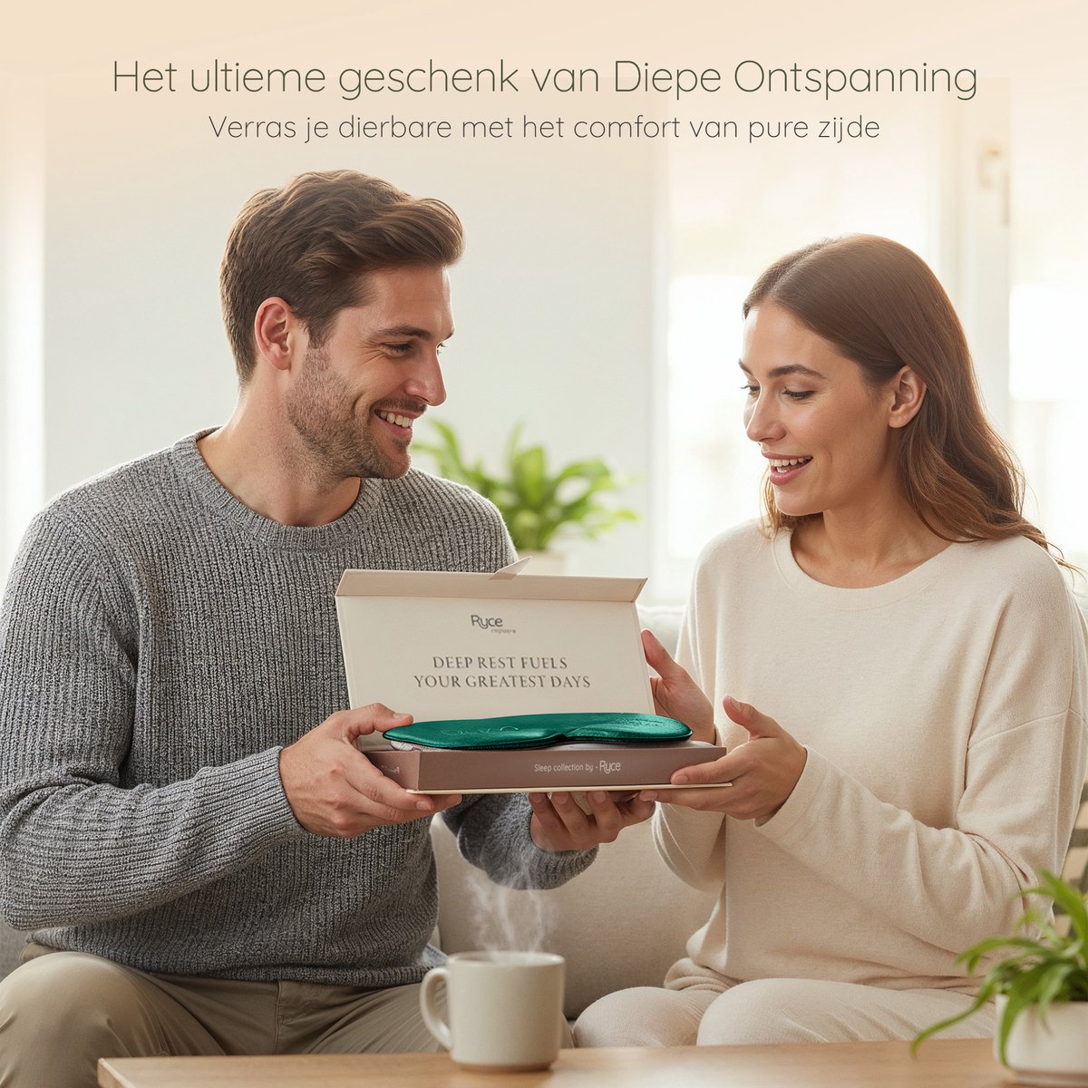 Ryce® Zijden Slaapmasker - Oogmasker - Vrouwen & Mannen - Cadeau - Groen — afbeelding 3