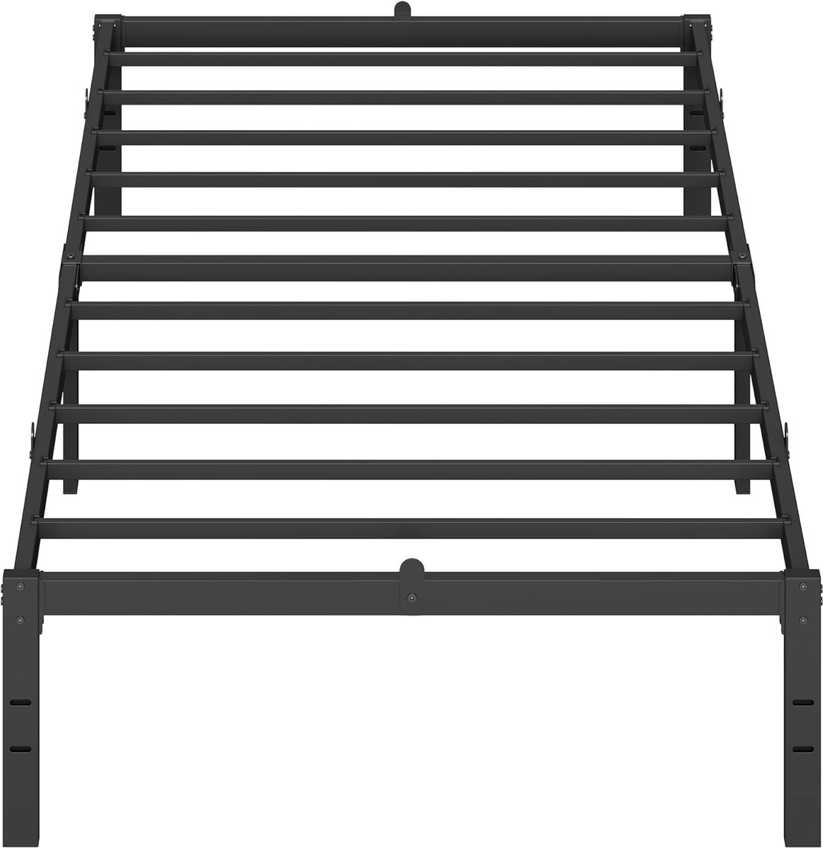 VASAGLE eenpersoonsbedframe, matras, 90 x 200 cm, metalen bed, bedframe, opbergruimte onder de bank, modern, logeerbed, eenvoudig te monteren, inktzwart RMB132B01