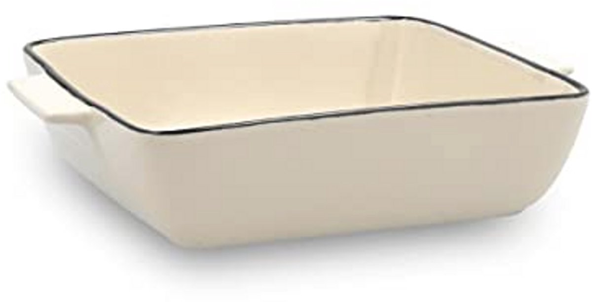 Vierkante ovenschaal van aardewerk 20 x 16,5 x 4,5 cm - Ideaal voor koken en serveren