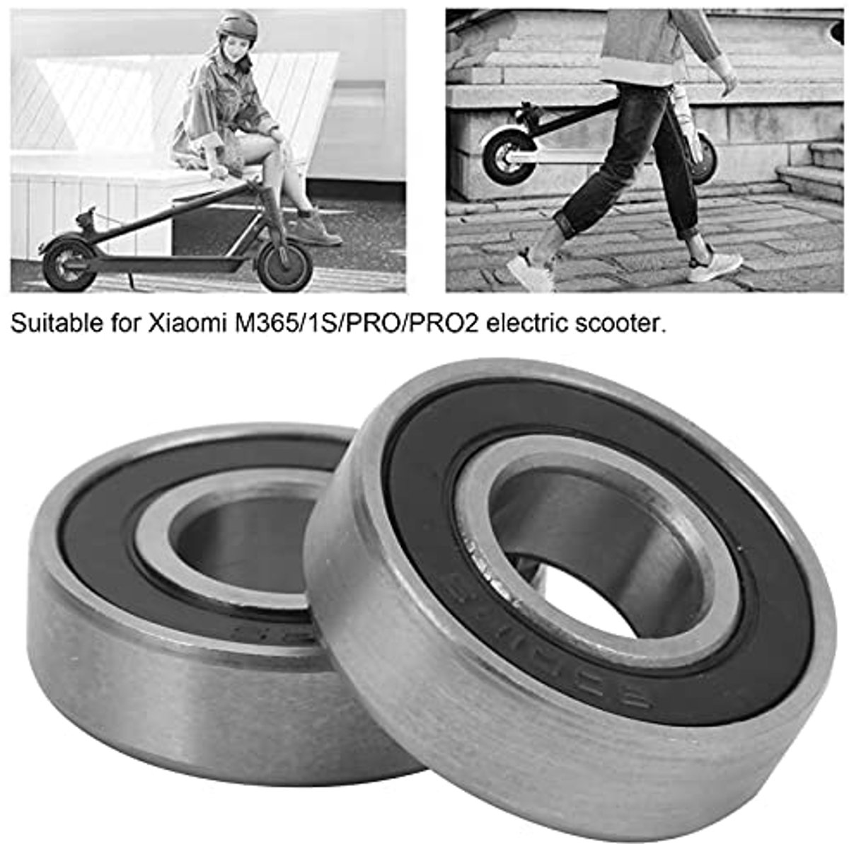 Wiellagers, 2 stuks achterste hulpwielkogellagers geschikt voor Xiaomi M365 / PRO / PRO2 elektrische scooter