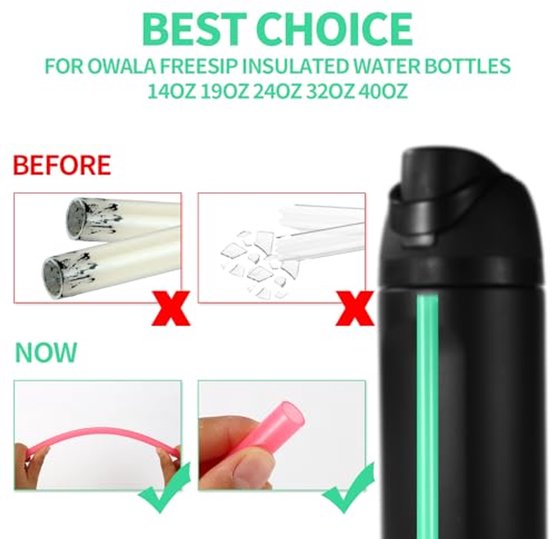 6st Vervangend Rietje voor Owala FreeSip Sway 30oz Waterfles, Plastic