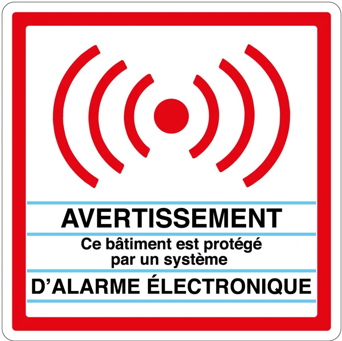 Système d'alarme électronique sticker | 15 x 15 cm