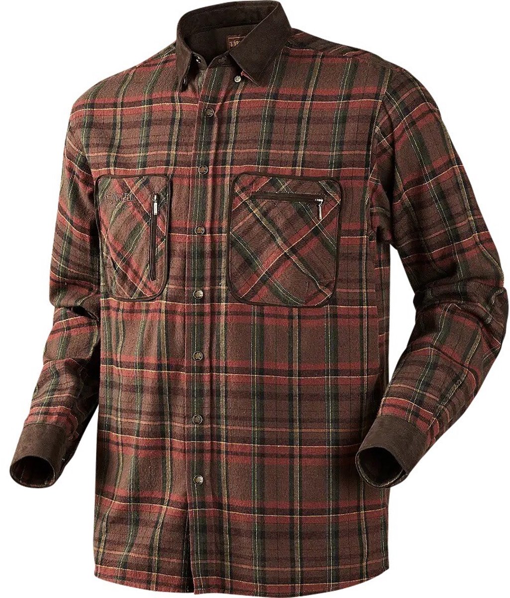 Härkila red check outdoorhemd jacht hemd flanelle hemd houthakkershemd maat 5XL